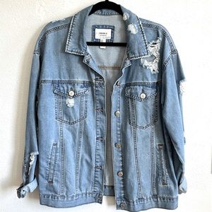 Forever 21 distressed denim jacket